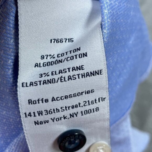 Duchamp London Slim Fit Dress Shirt 16/L Light Blue Long Sleeve a0429 - Picture 5 of 7